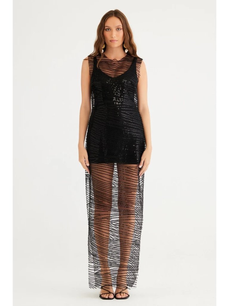 Rumer Micah Dress Black Size Medium Nwt